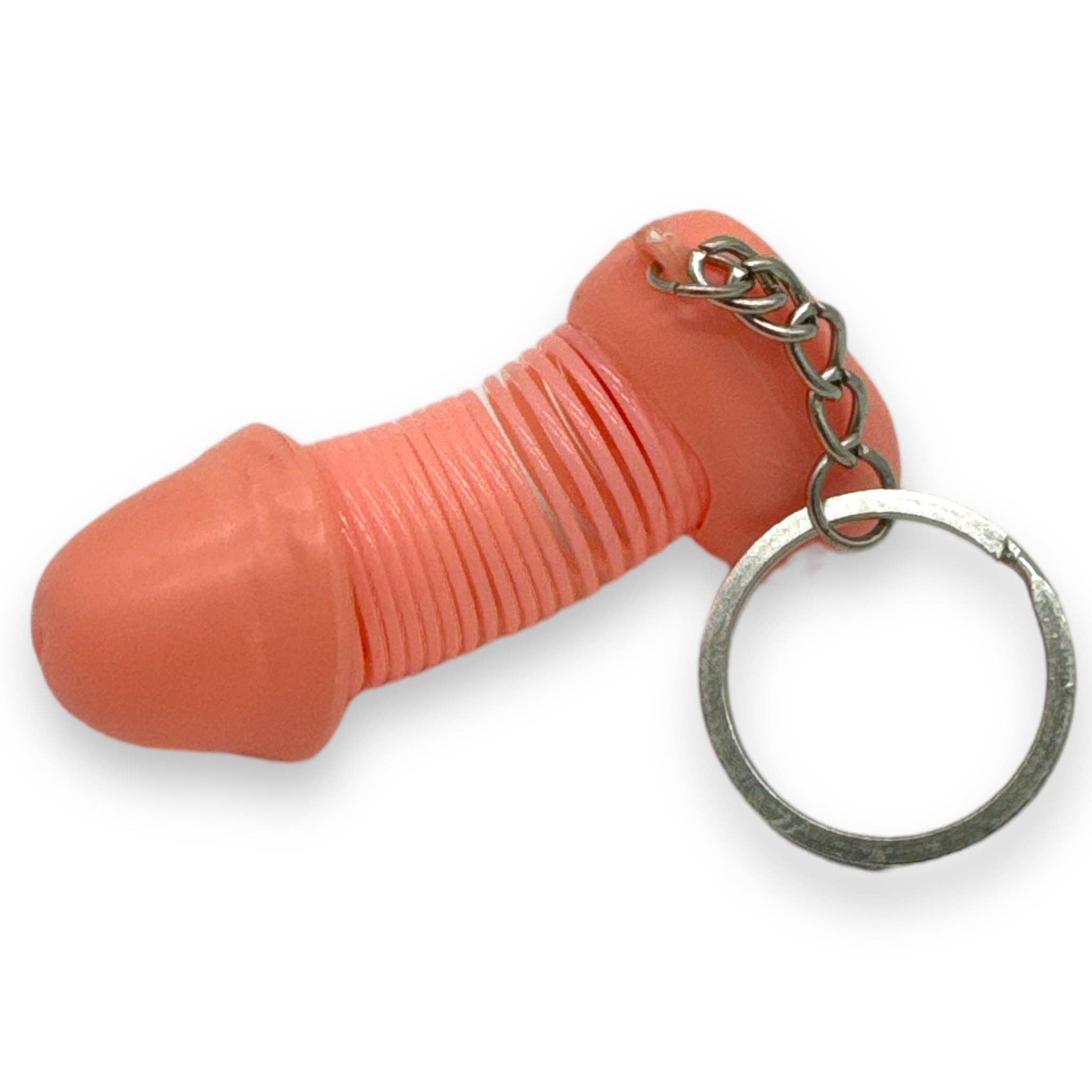 Kinky Pleasure - Wholesale Fopcadeautje/hebbedingetje - Kinky Pleasure - KP024 - Keychain Retractable Penis in Plastic Display - 48 Pieces10