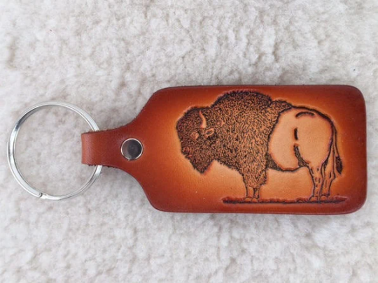 Lindy Leather - Wholesale Keychain - Unisex - Handmade Leather Wildlife Keychain - Hunting Fishing1
