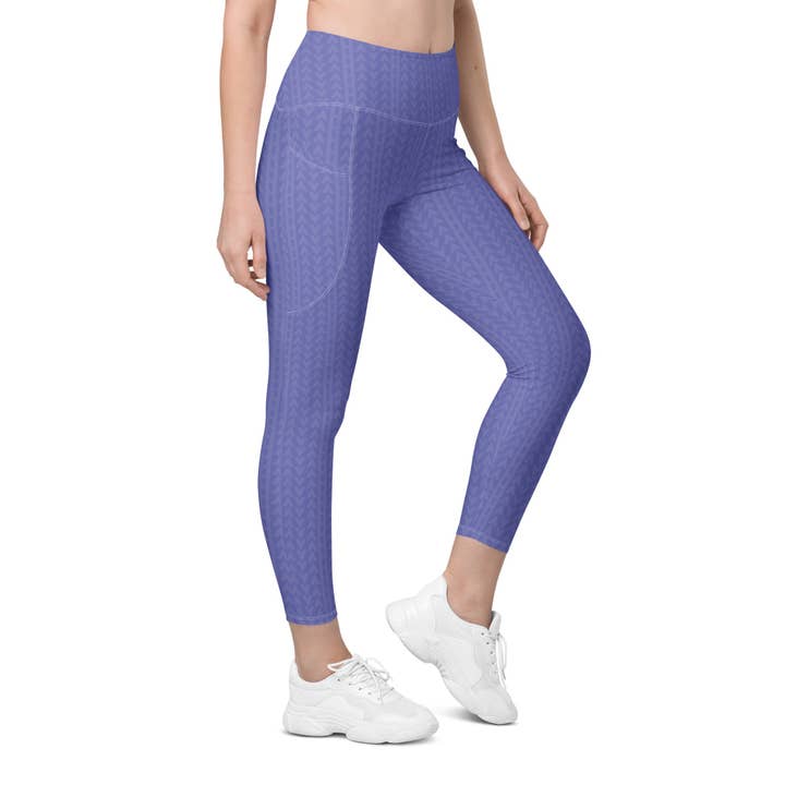 Lavender Bloom Leggings mit hoher Taille und Taschen für den Großhandel von HAVAH