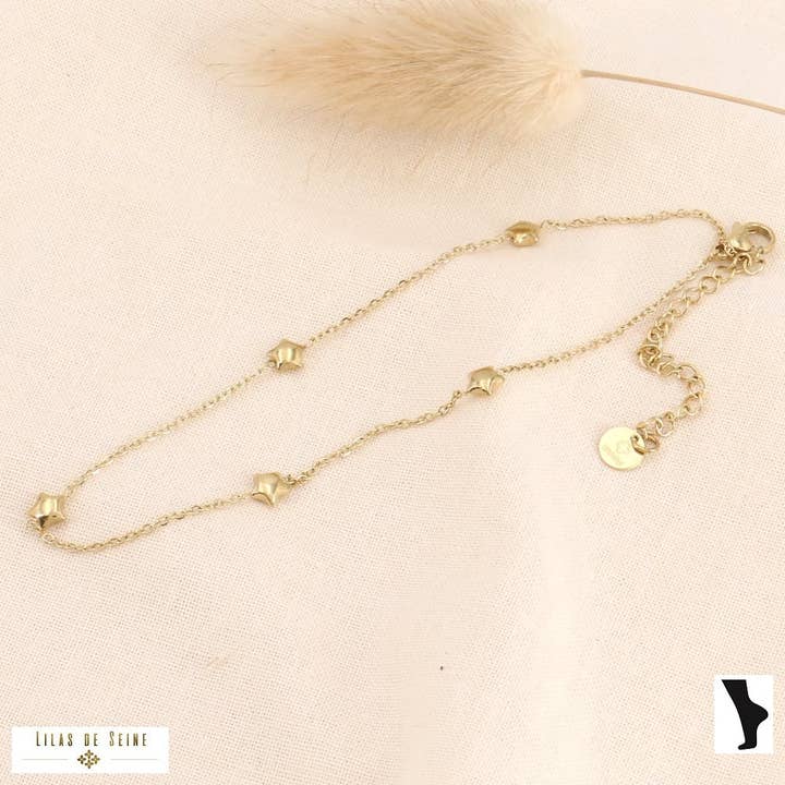 golden Star stainless steel ankle chain 0223174 for wholesale on Faire