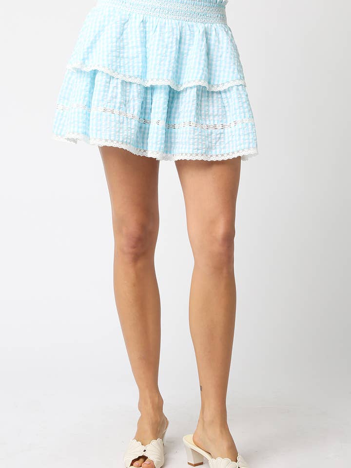 Falda Mini con Volantes en Capas Elisa para venta al por mayor de Olivaceous