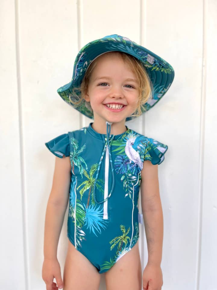 Tribe Tropical – wholesale One-piece swimsuit – Kids – Baby / Toddler Frill Sleeve Swimsuit - Hamilton Island