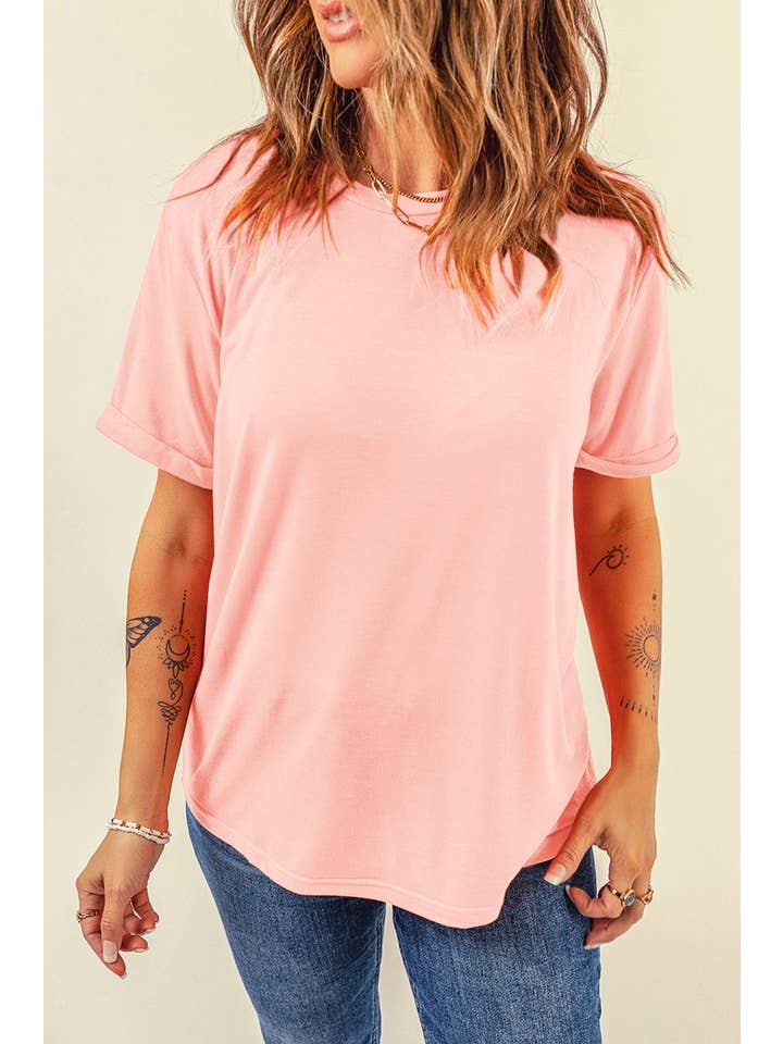 PRETTY BASH - Wholesale T-Shirt - Women's - Solid Short Sleeve Crew Neck Tee16