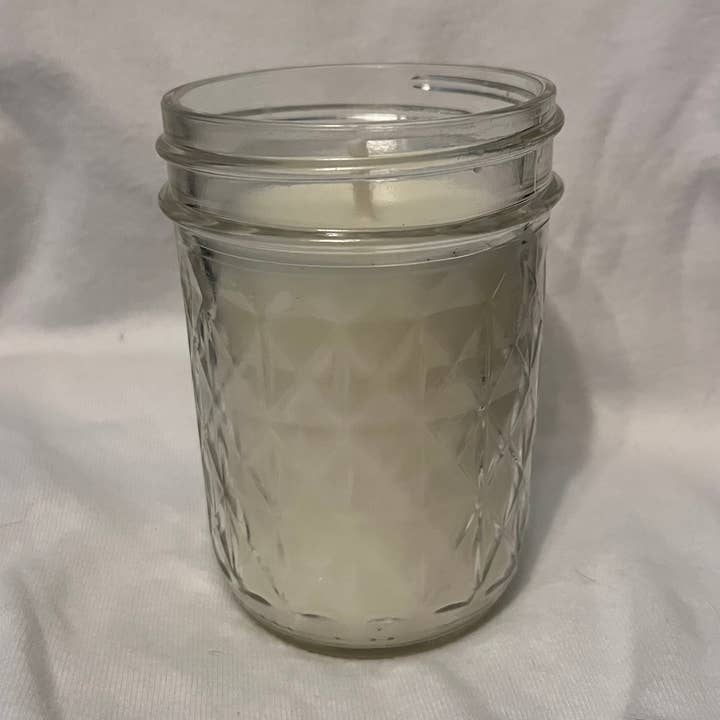 Sweet Orange 8 oz Beeswax Mason Jar Candle for wholesale by The Jack Dabbler
