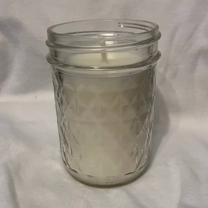Unscented 8 oz Beeswax Mason Jar Candle for wholesale by The Jack Dabbler