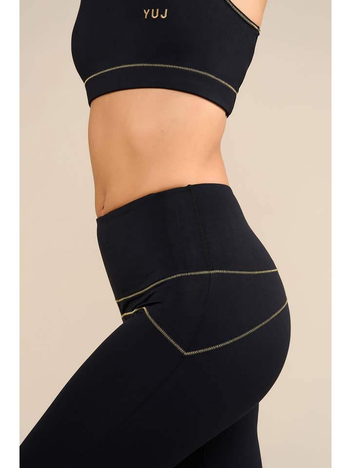 YUJ PARIS - Wholesale Athletic/Lounge Leggings - Women's - BLACK/GOLD MULADHARA legging