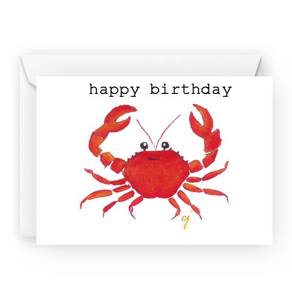Carte de vœux Crabe | Blank| Mer | Ocean Oeuvres pour la vente par claire jordan designs