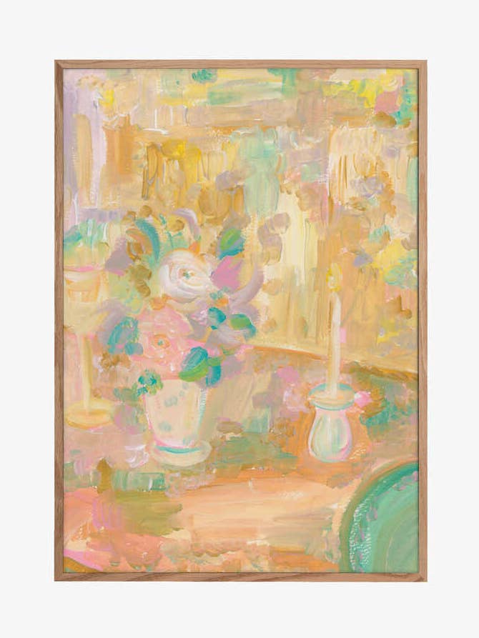 Pintura impresionista de flores y vela para venta al por mayor de Pictufy Wholesale