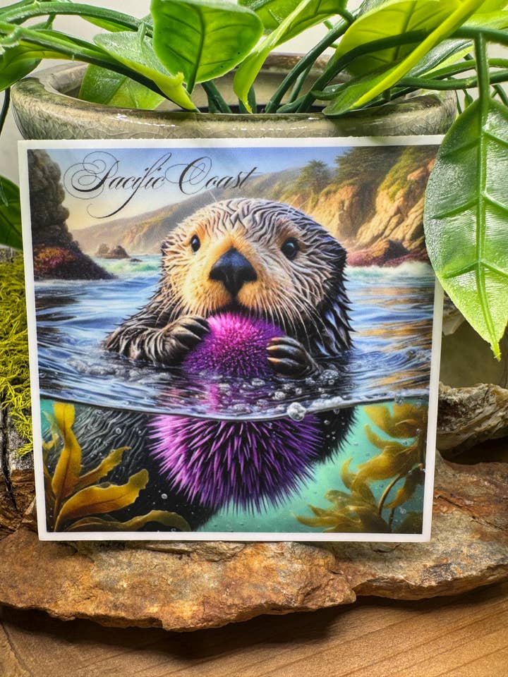 Monterey Bay Sea Otter Waterproof Vinyl Decal for wholesale by California Dreaming Co