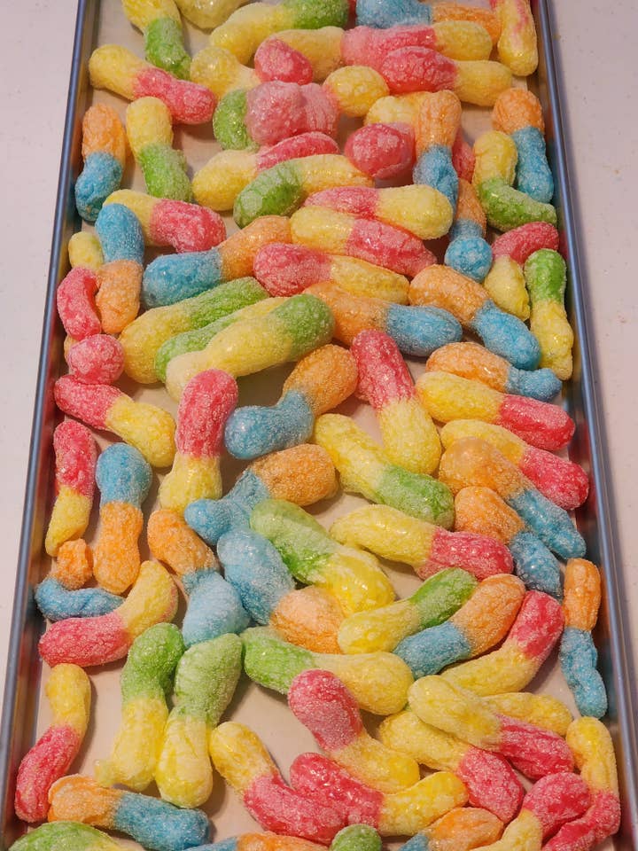 Freeze Dried Sour Gummy Worms for wholesale by Deibler Freeze Dried