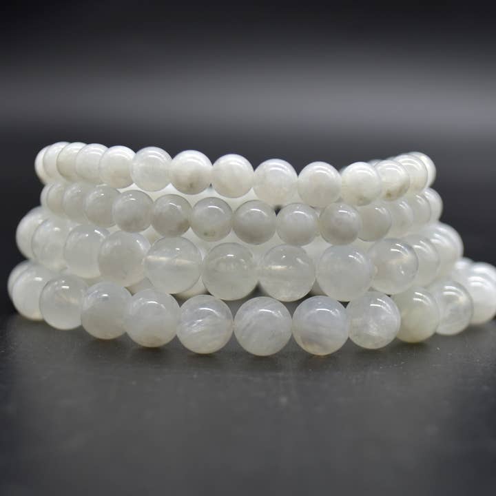 Natural Rainbow Moonstone Gemstone Beads Bracelet for wholesale by Oriental Direct Craft Supplies