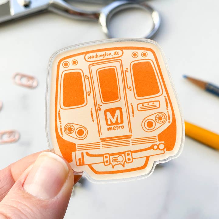 Billie Claire Illustration (Handmade) - Wholesale Magnet - Acrylic Magnet - DC Metro (Multiple Line Colors Available)4