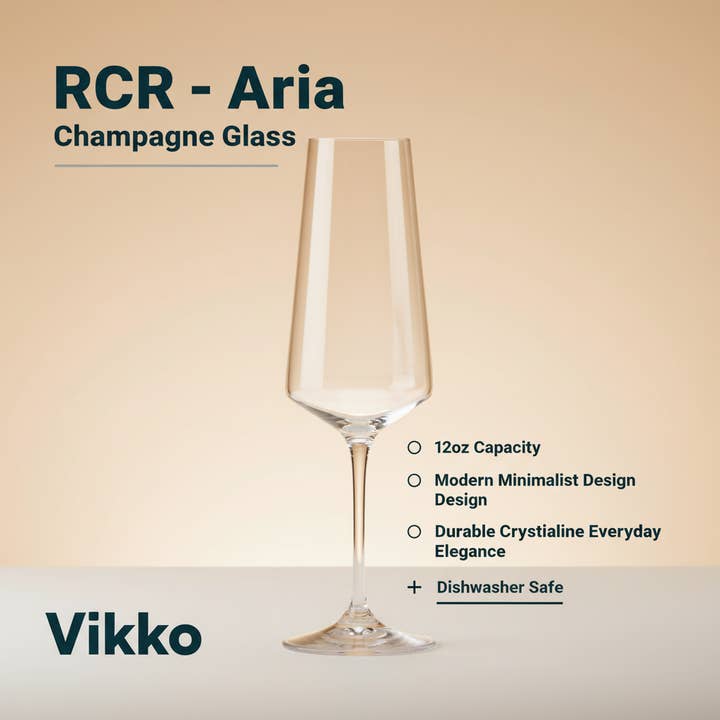 Kadra Kitchenware – Großhandel Champagnerflöten – RCR - Aria, Champagnerglas, 12 Unzen3