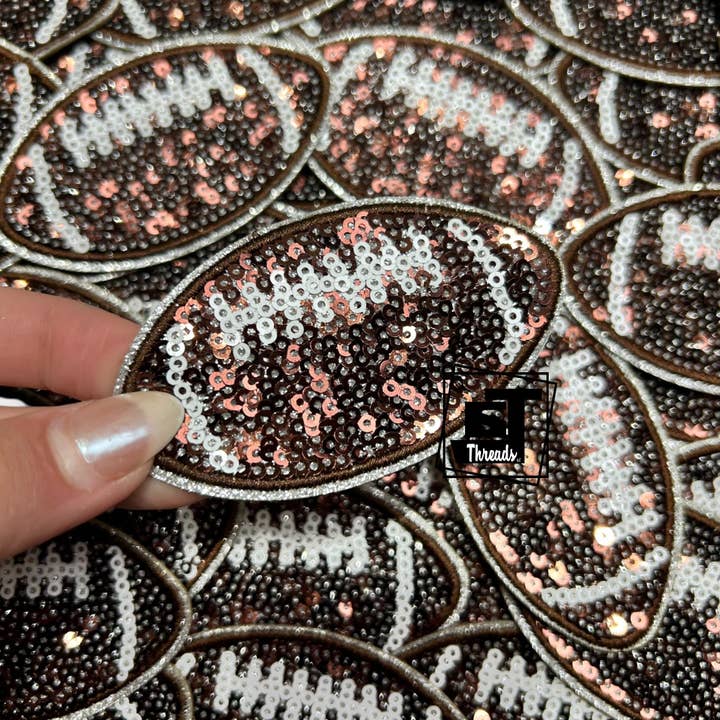 6j Threads LLC - Wholesale Patch - Sequin Sports Balls....Cap Patches Only2