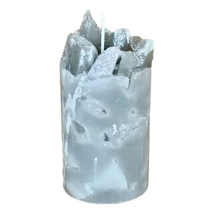 Gray scented pillar candle-WINTER STORM for wholesale by Carole's Candles