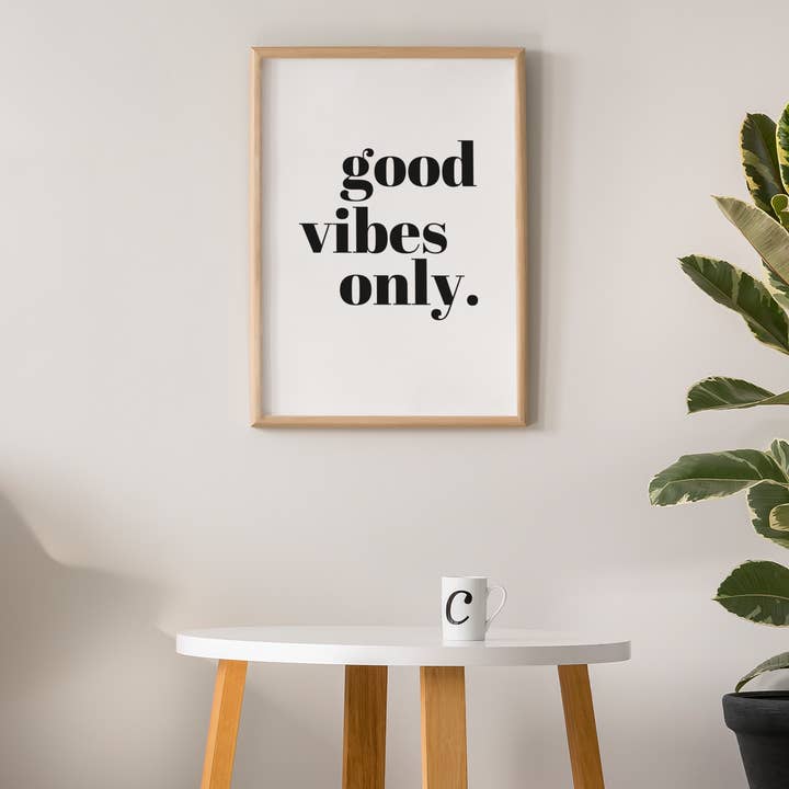 Good Vibes Only - Wall Art Print for wholesale by Black Cat Bazaar