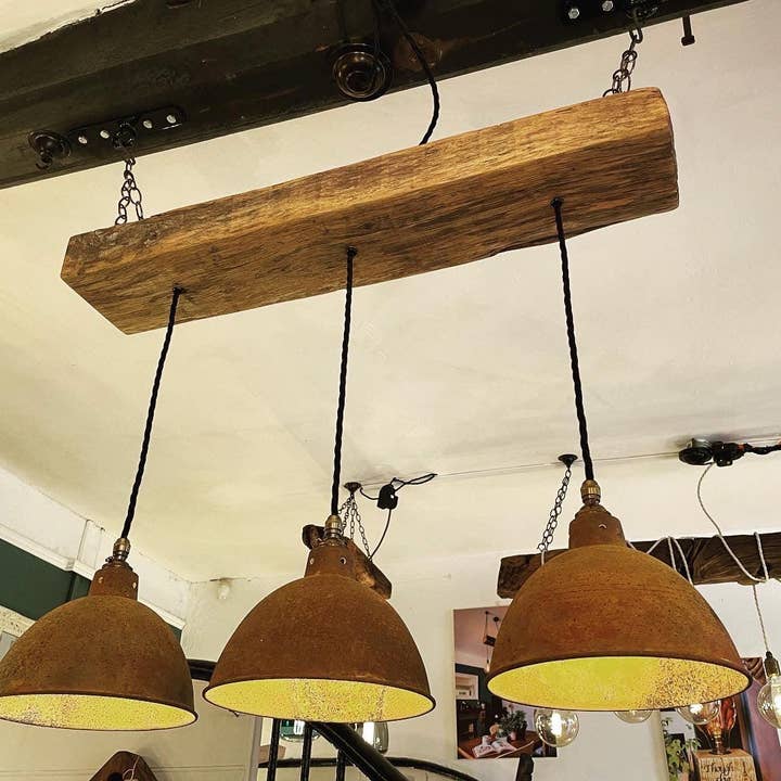 MooBoo Home – wholesale Chandelier/hanging light – Oak Beam Light with Shades4