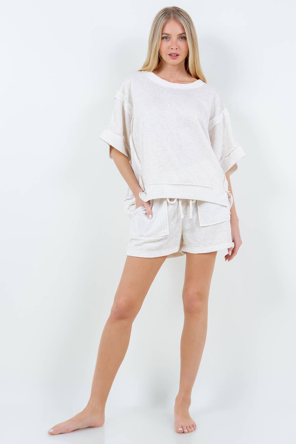 J.Her - Wholesale Shorts - Women's - LoopTerry Cont Pocket Shorts HP57207