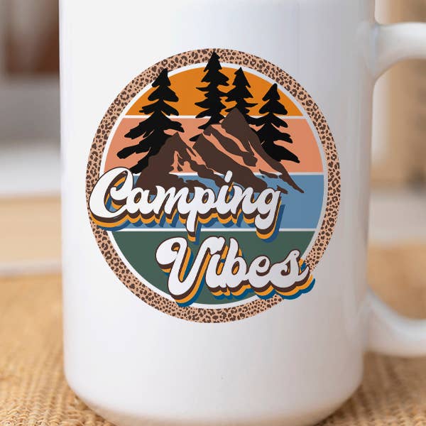 Cali Boutique Wholesale - Wholesale Coffee Mug - Camping Vibes Circle Outdoor Graphic Coffee Mug Cup