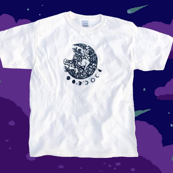 Eclipse Cherub Short Sleeve T-Shirt for wholesale by Leann, the Illustrator