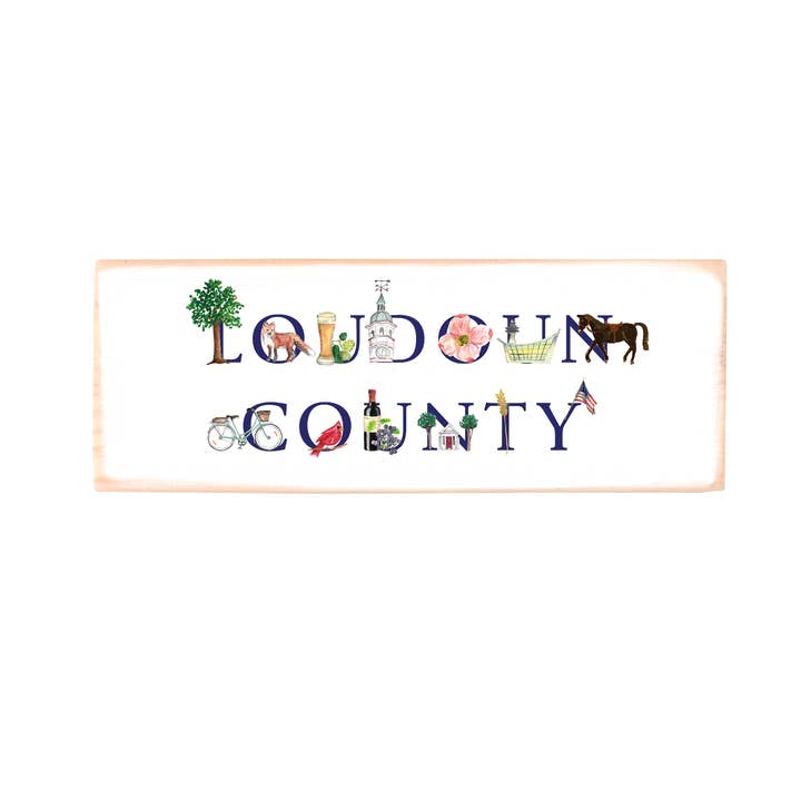 bloque de madera rectangular del condado de Loudoun para venta al por mayor de Tina Labadini Designs