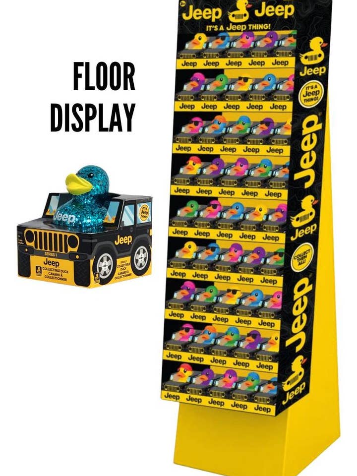 Jeep® Branded Ducks 2" Paper Jeep 4x4 Mini Figures Sidekick for wholesale by License 2 Play Toys