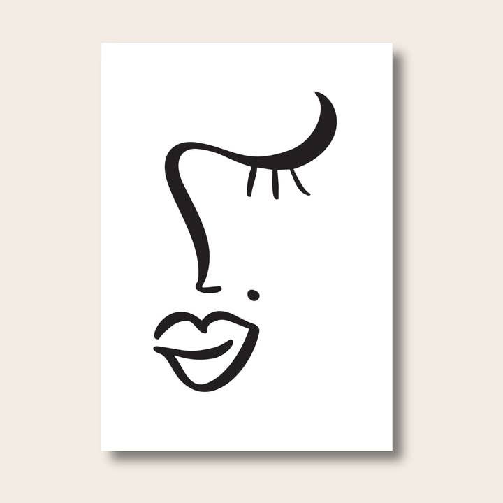 Art au trait abstrait femme, impressions murales, affiches, décoration d'intérieur pour la vente par PRINTD image