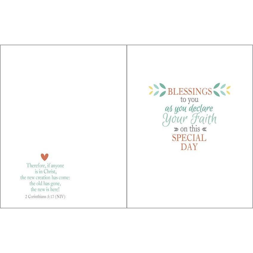 GINA B DESIGNS - Wholesale Religious Card - With Scripture Baptism Card - Vines & Hearts Cross1