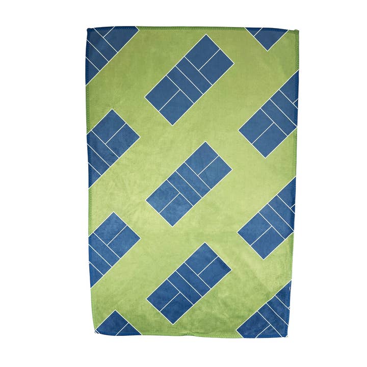 Pickleball Towel - Green/Blue - Pickleball Court for wholesale by Racquet Inc