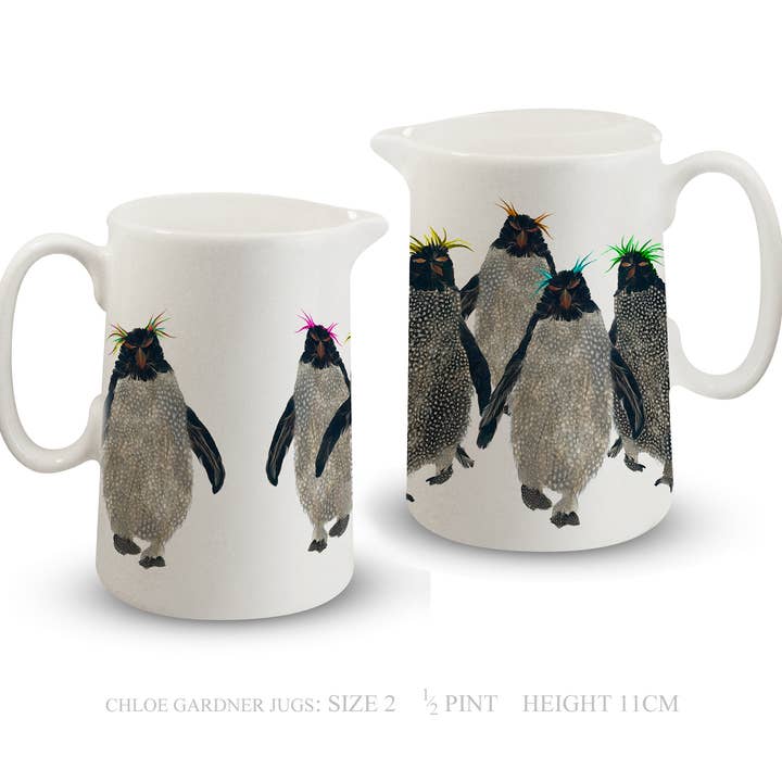 1/2 Pint Rockhopper Pinguin Krug für den Großhandel von Chloe Gardner