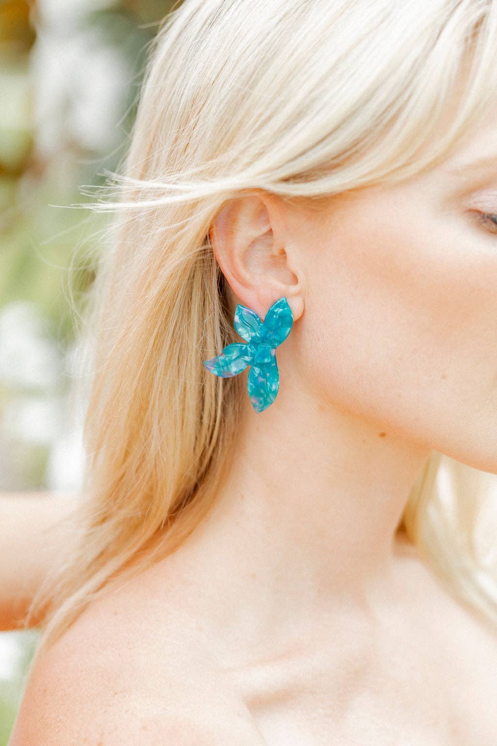 LINNY CO - Wholesale Dangle Earrings - Fern Statement Earrings - Mystic Lagoon10