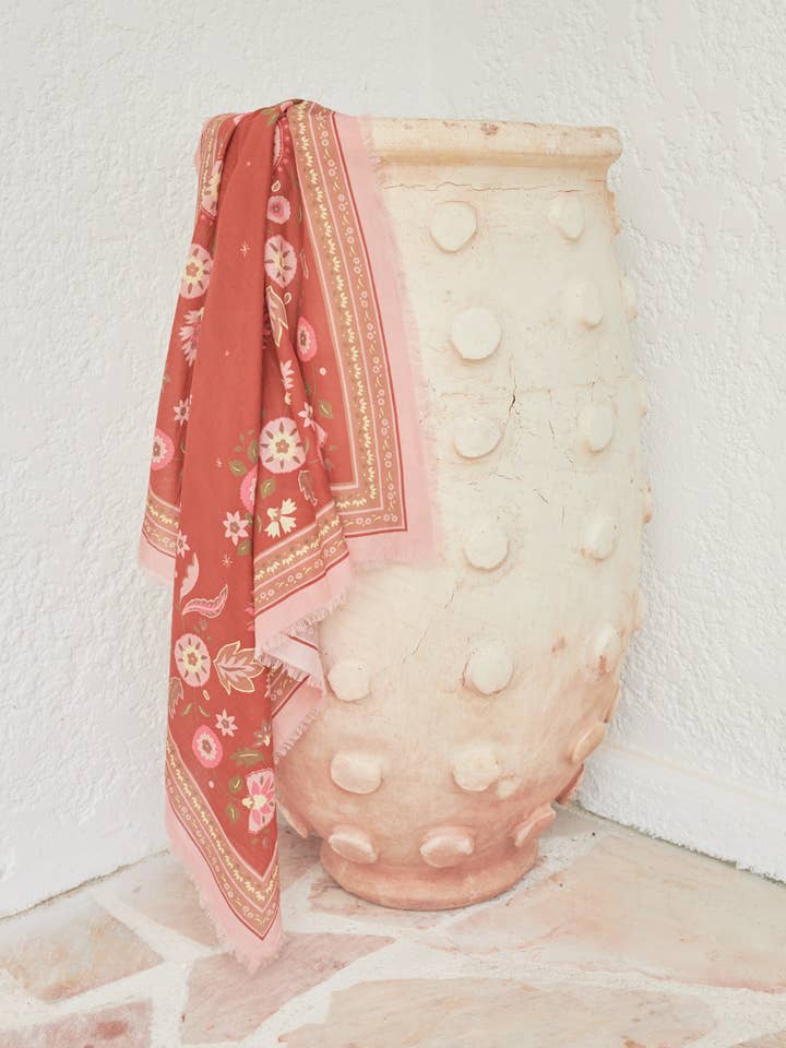 FOULARD COTON TERRACOTTA BOHEMIA pour la vente par Maradji
