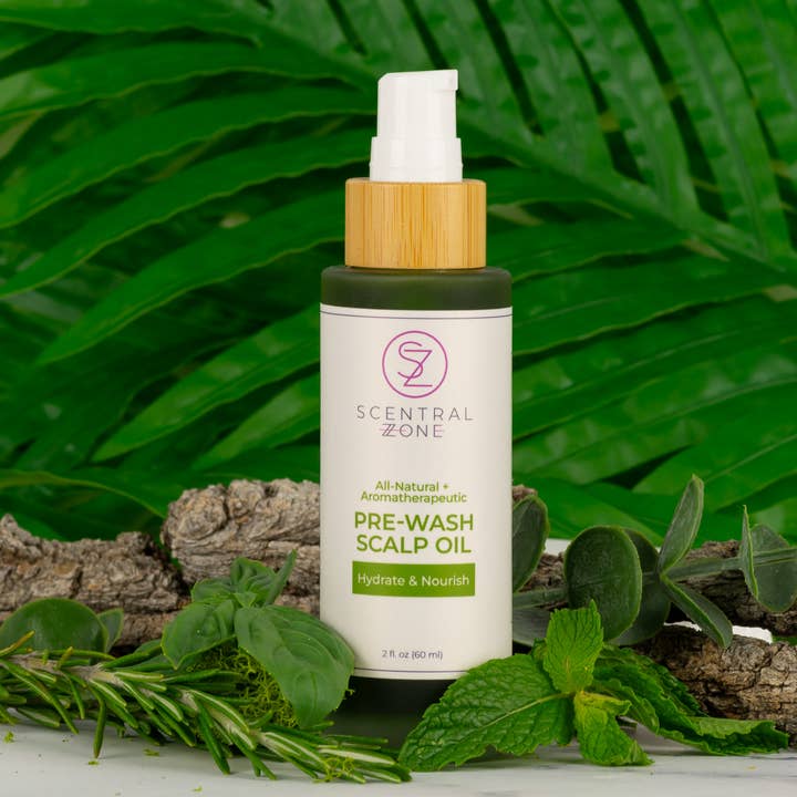 Huile pré-shampooing pour le cuir chevelu (huile capillaire) — Romarin et eucalyptus pour la vente par Scentral Zone Clean Beauty
