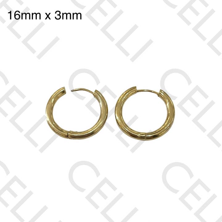 Celli Biju - Wholesale Hoop Earrings - Steel Hoop Earrings - simple 3mm10
