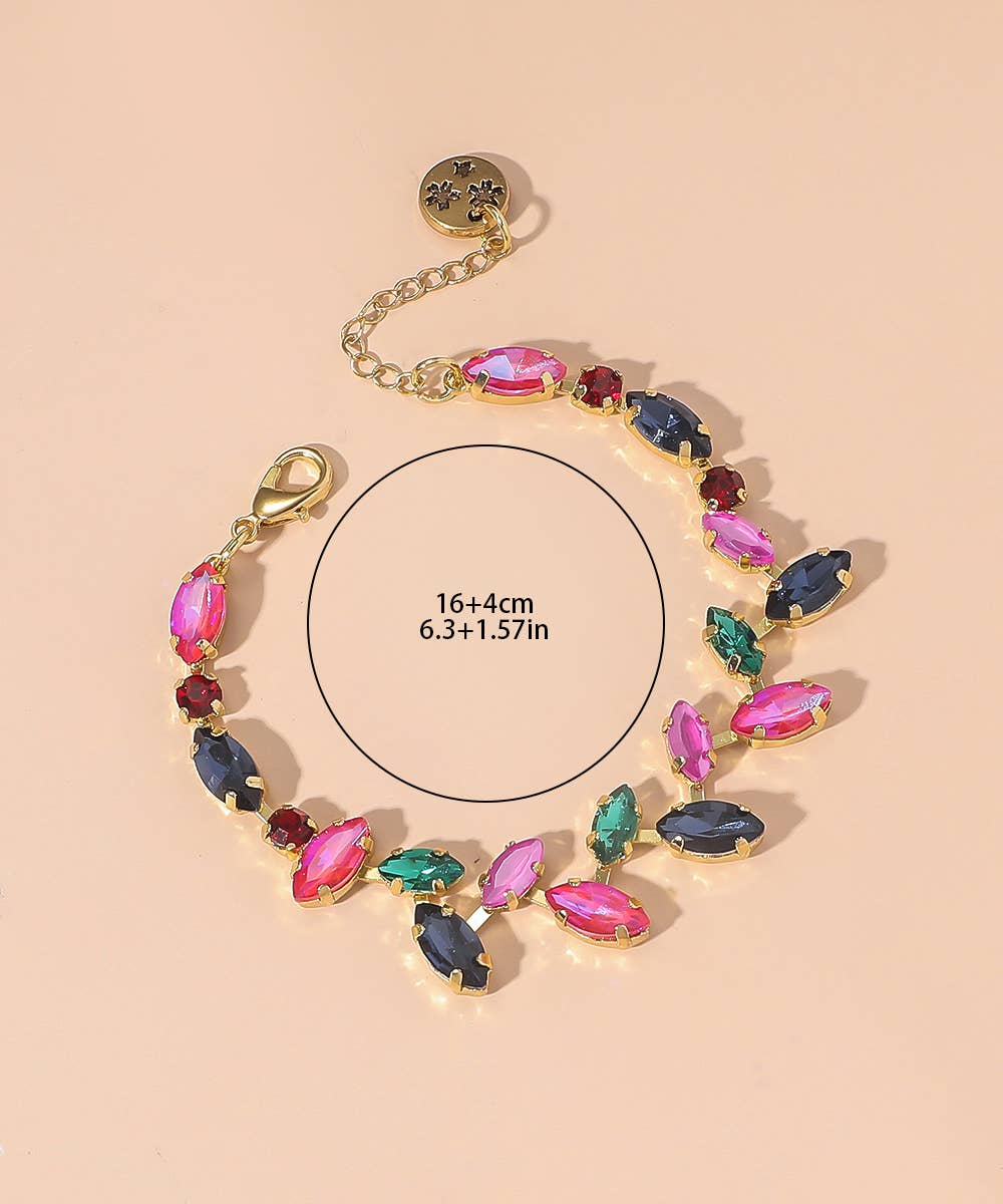 Blossom bijoux – wholesale Länkar och kedjearmband – Blomstersmycke armband med strass 25AHBR0043