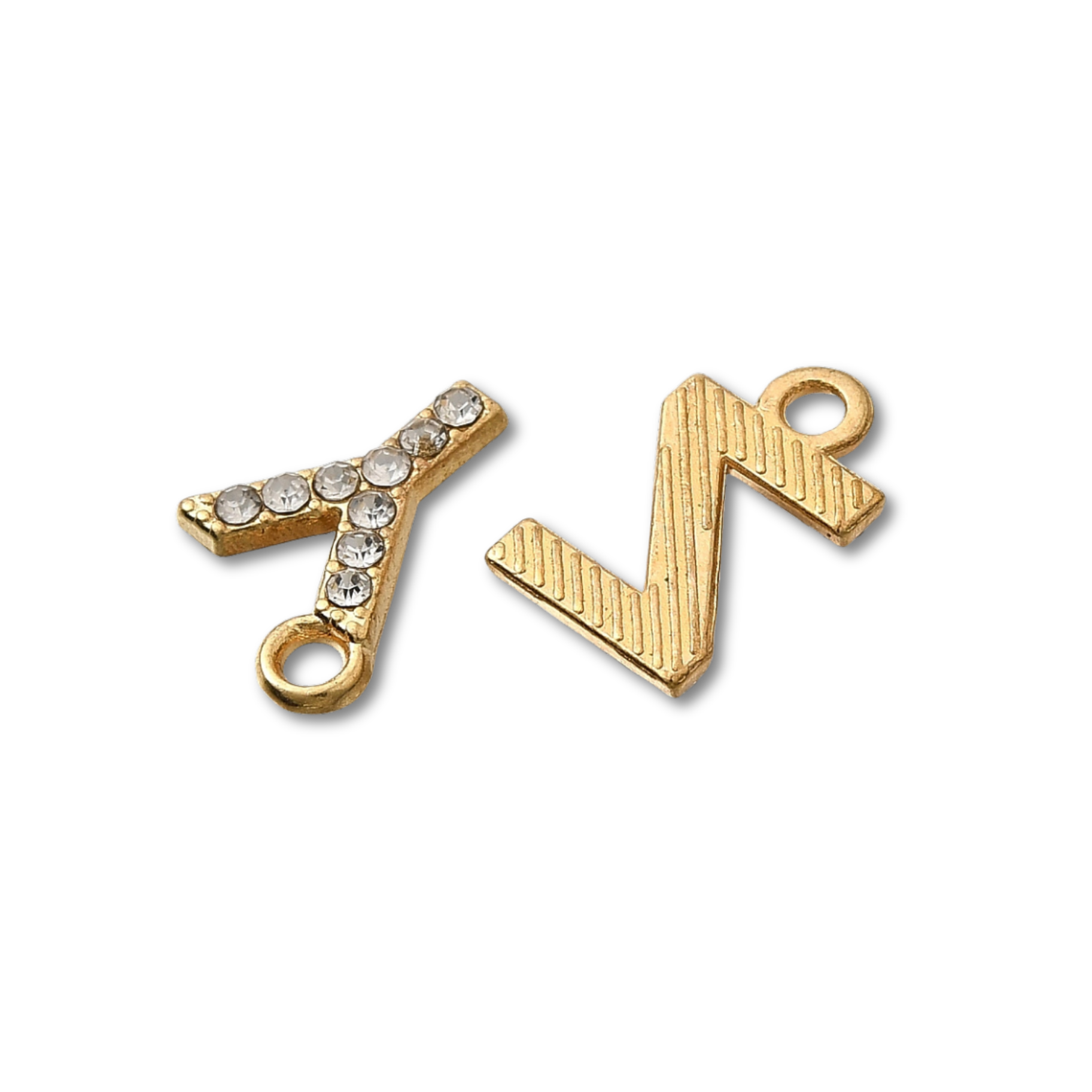 Love, Paige Designs - Wholesale Individual Charm/Pendant - Initial Gold Rhinestone Charm Set1