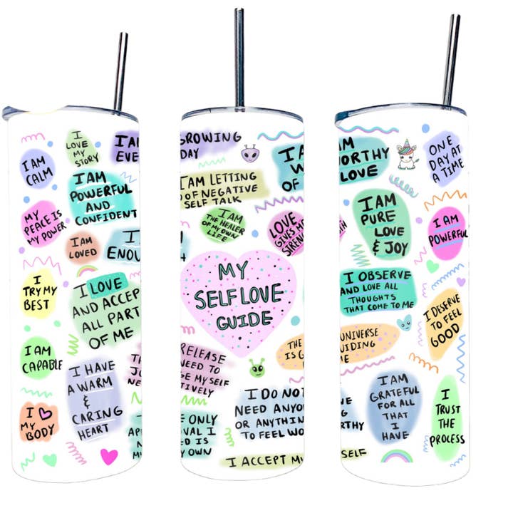 Perfectly Diverse Trendz, LLC - Vendita all'ingrosso Bicchiere/tazza termica - Bicchiere My Self Love Guide da 20 once