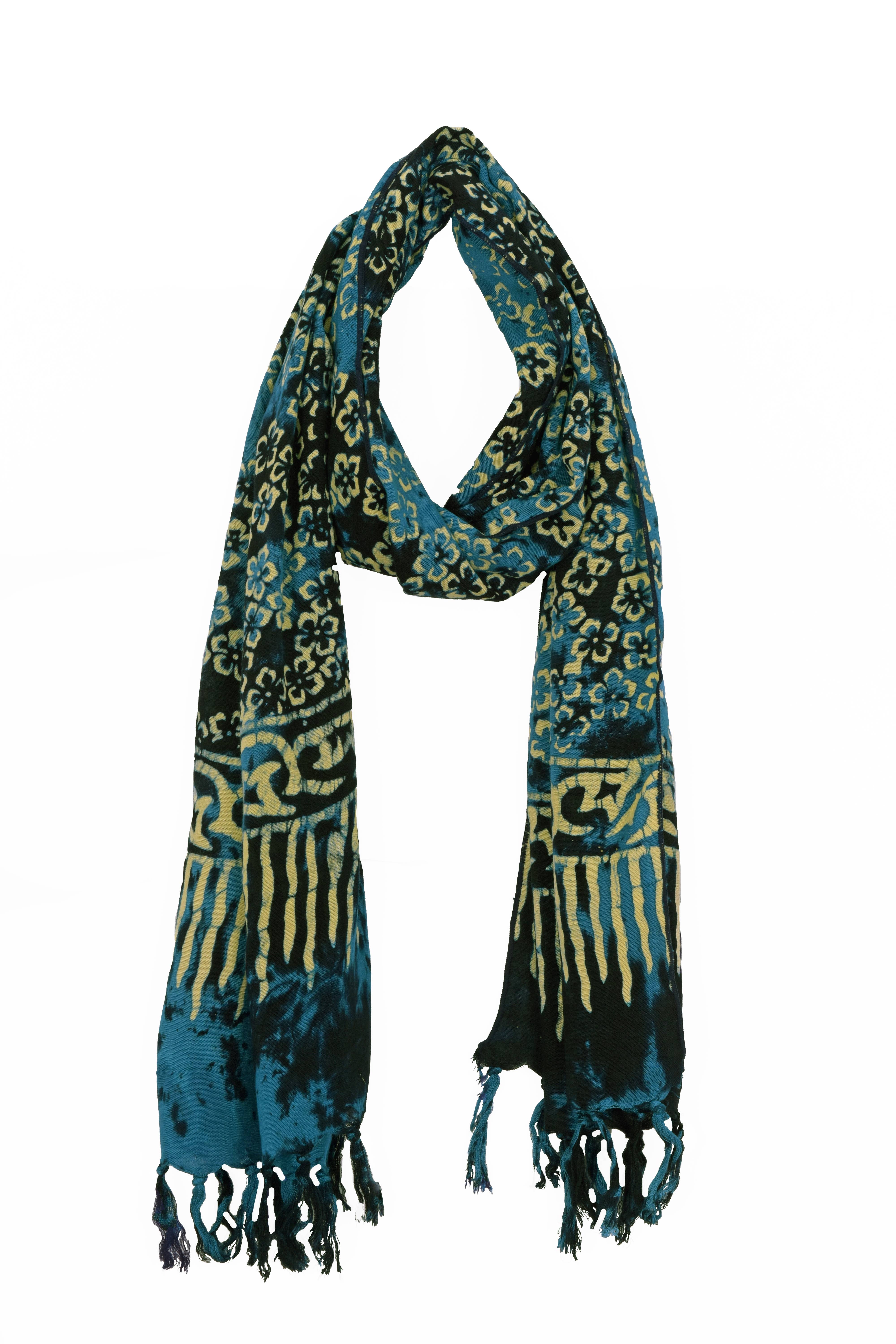 Nusantara Inc. - Wholesale Scarf - Women's - Rayon Batik Scarf - 98781 A-C (Knotted  Fringe)34