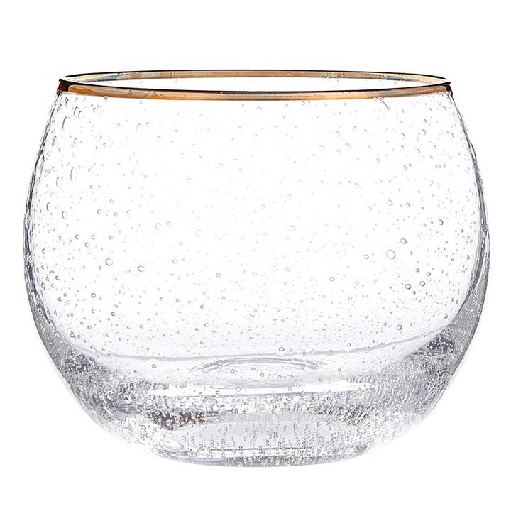 Gold Rimmed Roly Poly Glass for wholesale by Santa Barbara Design Studio by Creative Brands