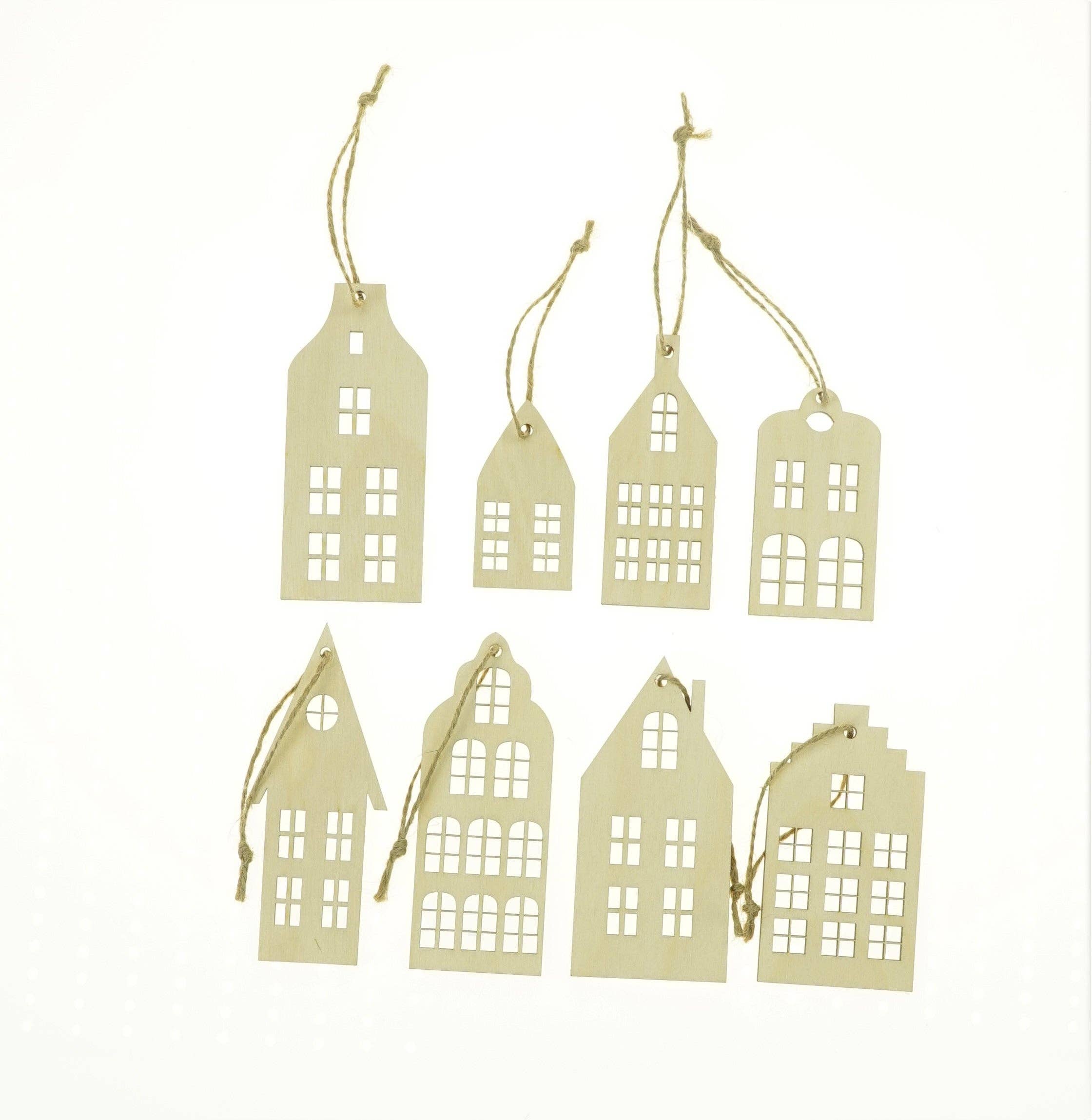 Munda Mundi - Wholesale Ornament Set - SCANDINAVIAN HOUSES, 8 pcs1
