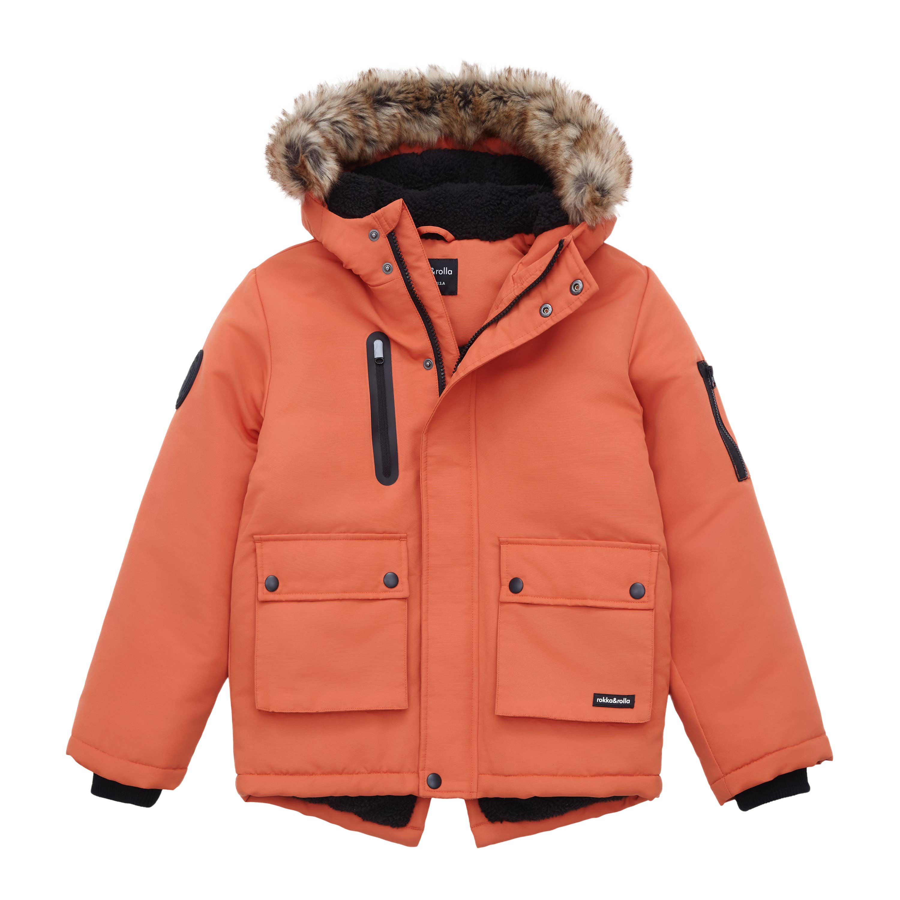 Rokka & Rolla - Wholesale Parka - Kids - Boys' Winter Coat with Faux Fur Hood Parka Jacket18