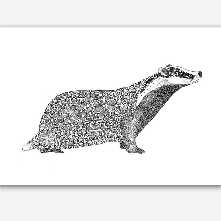 Impression A4 - Blaireau pour la vente par Little Dot Creations