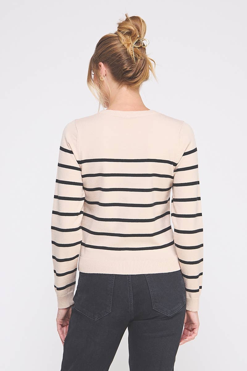 Allie Rose - Wholesale Knit Top - Women's - Fine gauge striped sweater7
