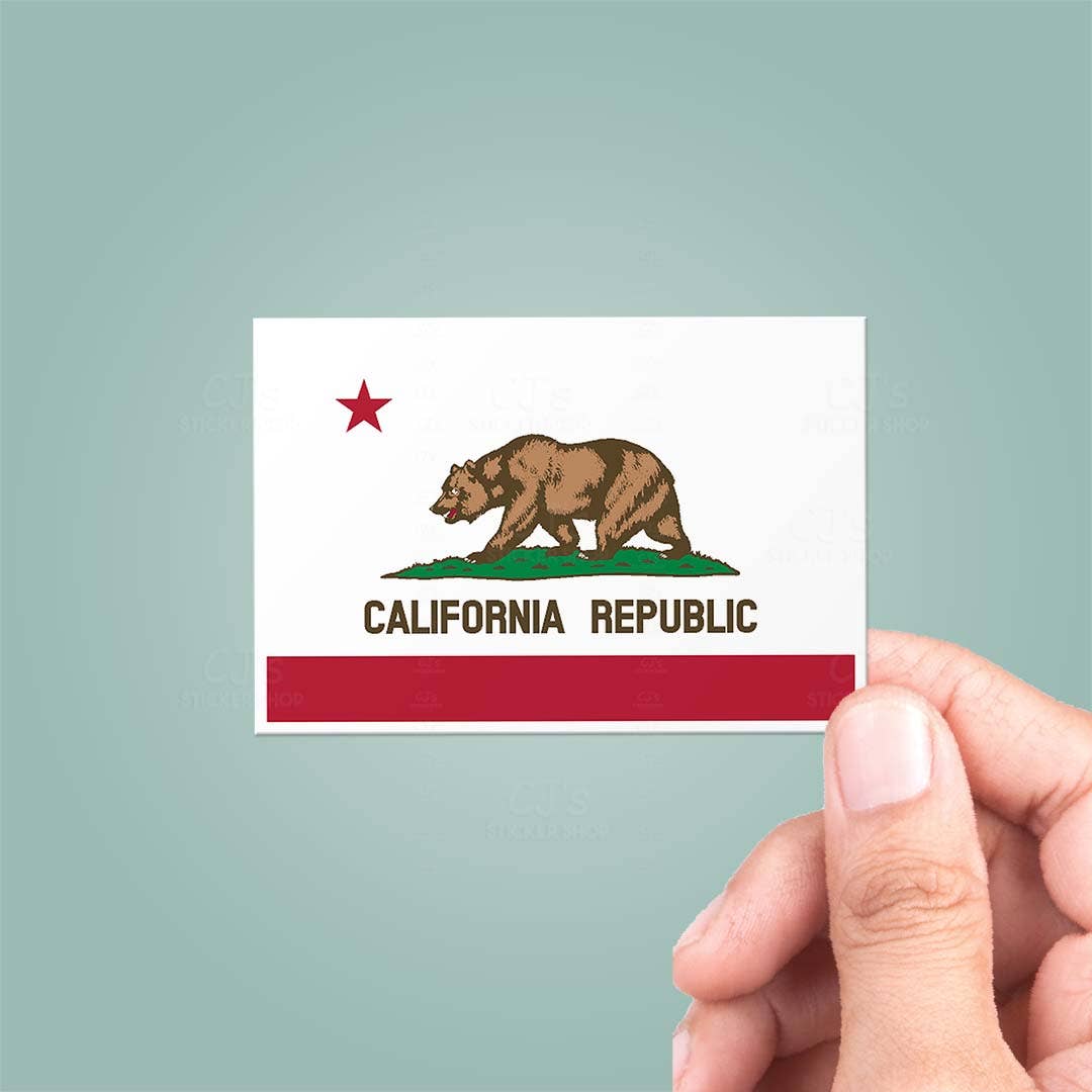 CJ's Sticker Shop - Wholesale Sticker - California CA State Flag Sticker Vinyl Decal