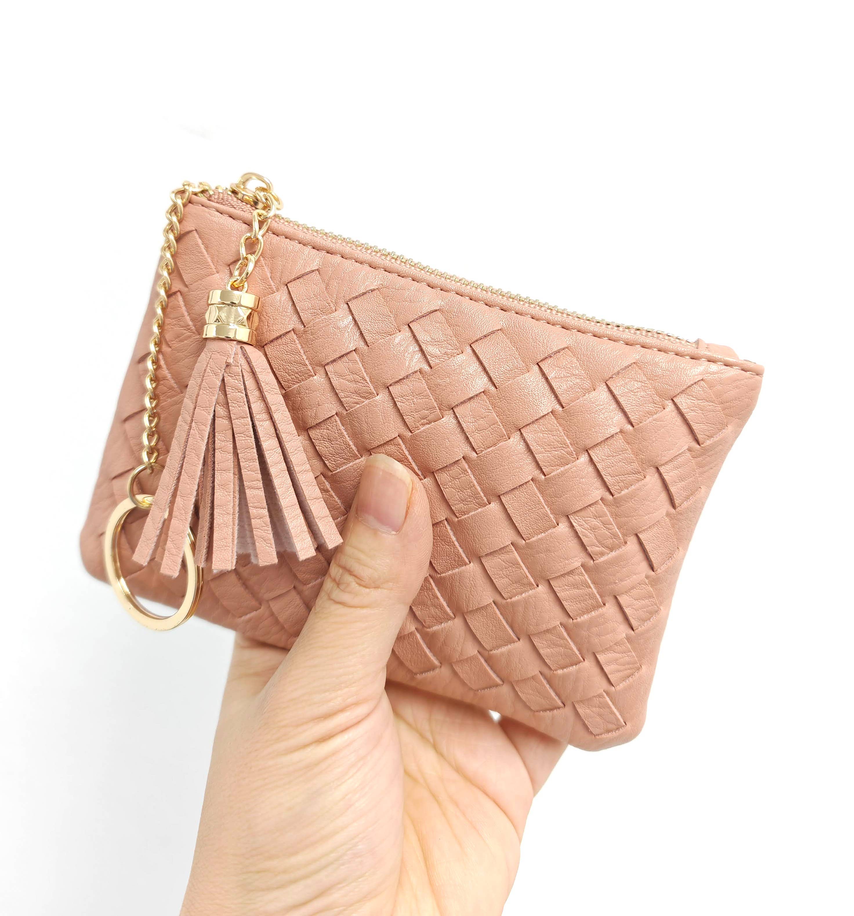 Superbia – Engroshandel Møntpung - Dame – Blød håndlavet vævet kvast nøglering lynlås kortholder mønt24