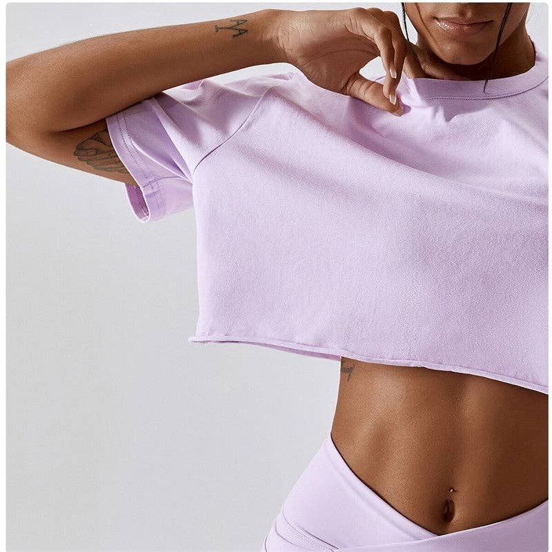 FurDecoration – wholesale Sportöverdel – Dam – Lös passform Enfärgad Athletic Tee3