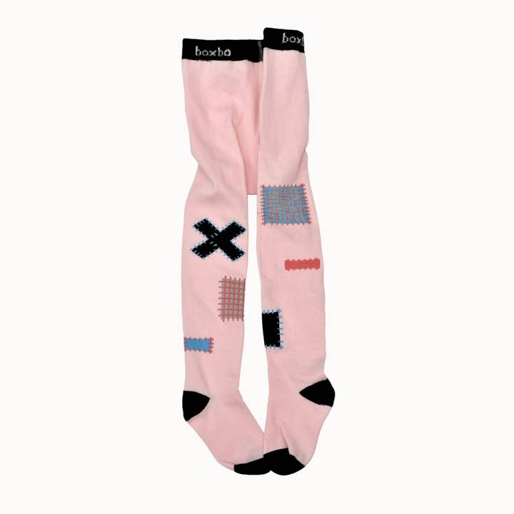 Rosa strumpbyxor med lapptäcksmönster för wholesale av BOXBO