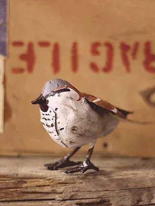 Gartenkunst aus recyceltem Metall - Spatz für den Großhandel von chi-africa