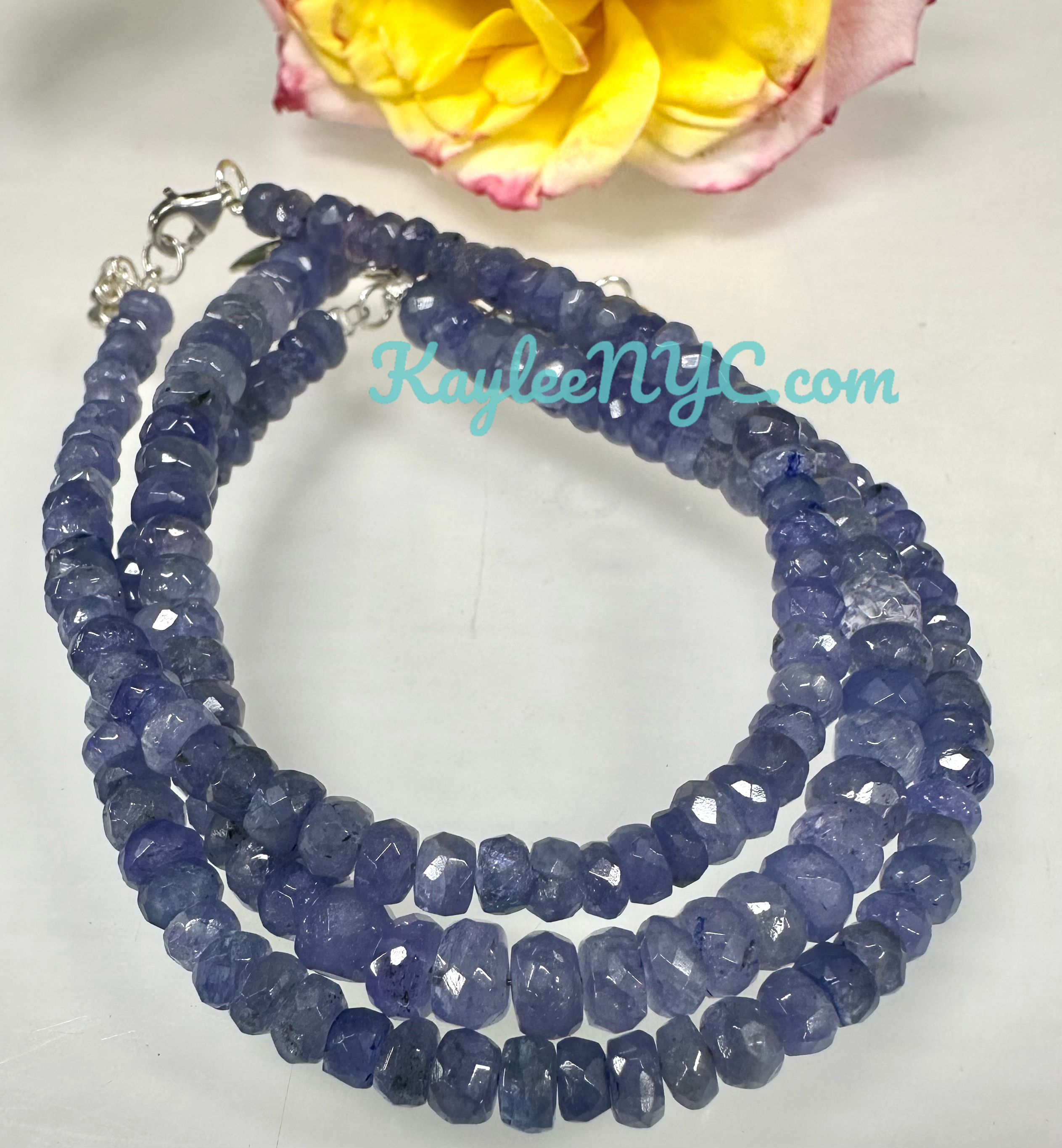 KayleeNYC - Vente Bracelet de perles - Bracelets en tanzanite naturelle avec argent sterling 9256