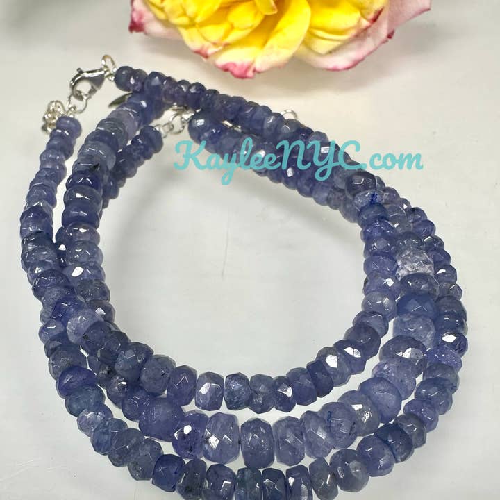 KayleeNYC - Vente Bracelet de perles - Bracelets en tanzanite naturelle avec argent sterling 9256